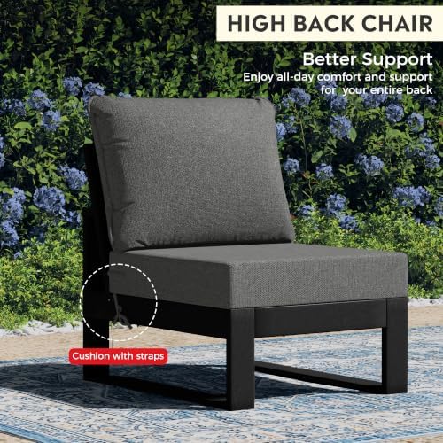Rockaway Outdoor HDPE Sectional Armless Chair - Image 6
