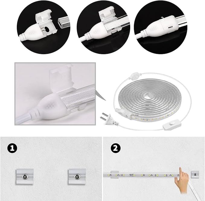 Outdoor LED Strip Lights Waterproof 6500K,98.4ft/30M IP65 High Density LED Tape Light,3600 LEDs/Reel Rope Lights for Home, Balcony, Roof, Backyard, Patio, Garden