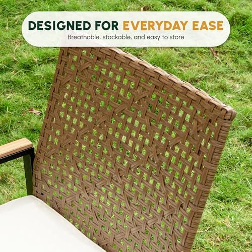 5 PCS Acacia Wood Patio Dining Set - Image 4