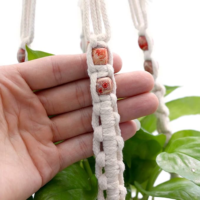 Belit 2 Pack Macrame Plant Hangers Indoor Hanging Planter Basket Decorative Flower Pot Holder Rope for Indoor Outdoor Home Decor