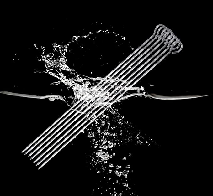 12 inch Barbecue Skewers Metal BBQ Sticks,12Pack Stainless Steel Square Skewer,Kebob,kabob Sets for Grill Outings Cooking (BBQ Skewers Square 12inch-12p)