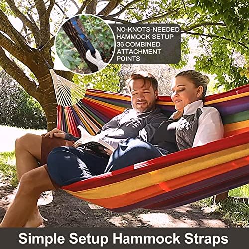 Brazilian Double Hammock with Tree Straps, Extra Large, 450 lbs Capacity - Image 2