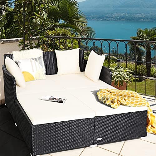 Moccha Outdoor Daybed, Wicker Sunbed by LDAILY