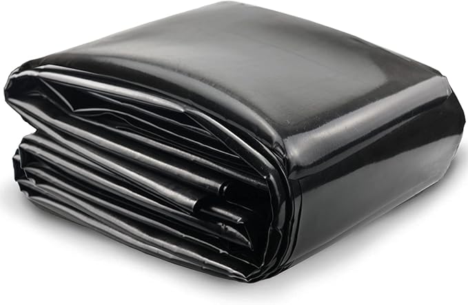 20 Mil Pond Liner, 10x13 Ft Pond HDPE Skins Small Fish Pond Liners Rubber Pond Tarp Easy Cutting Underlayment for Fountains, Waterfall & Water Gardens