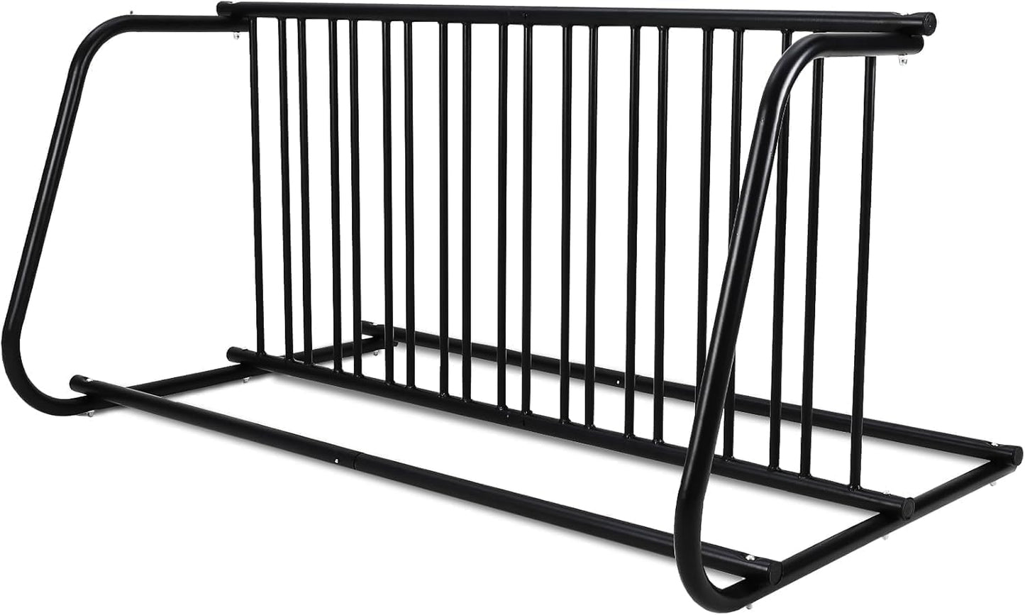 10-Bike Commercial Floor Rack, Heavy Duty Powder-Coated Steel Grid Organizer, Freestanding Double-Sided Storage for Garages/Storefronts/Schools