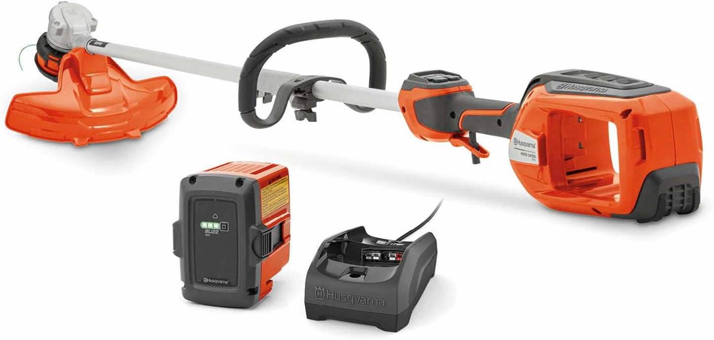 Husqvarna WeedEater 320iL Cordless String Trimmer with 4 Ah Battery and Charger, 16-Inch Straight Shaft Electric Weed Eater with Rapid Replace Trimmer Head for Seamless String Reloading, 970480104