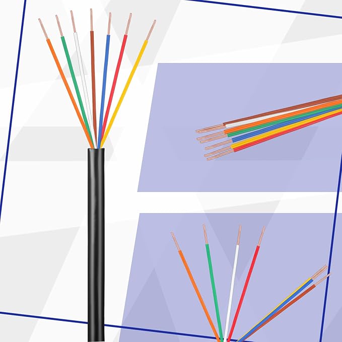 Hoolerry Solid Sprinkler System Wire 18 Gauge Irrigation Wire with UV Resistant PVC Jacket Sprinkler Cable for Underground Irrigation Field Central Control System 30v Ul Listed(18/7, 50 Ft)