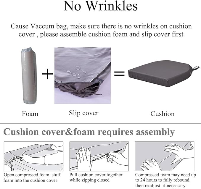 19 x 19 Inch Outdoor Seat Cushions for Patio Furniture with Non Slip and Ties Waterproof & UV Resistant Round Corner Outdoor Chair Cushions Replacement Set of 2, Navy Blue