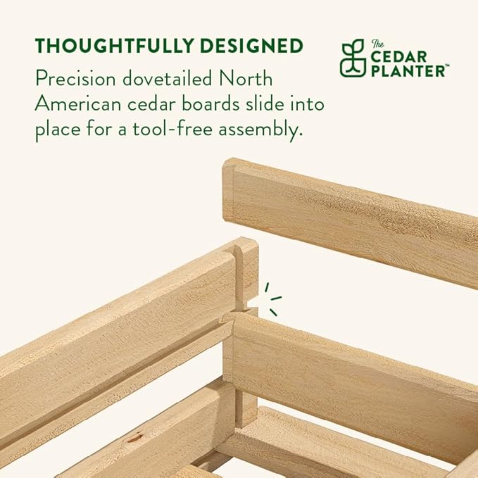 Greenes Fence Cedar Wood Planter Box, 32" x 11" x 10" - Made in USA with North American Cedar