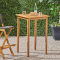 26'' Small Square Outdoor Bar Table, Wood Patio Outdoor High Top Bar Height by JJKFurniture-kevinplus