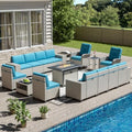 16-Piece Outdoor Patio Furniture Set, Modular Sectional Sofa Set by wallowsun