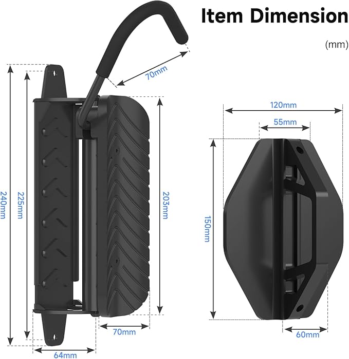 suptek Swivel Bike Wall Mount: Heavy-duty, space-saving vertical bike rack with 120° rotation, supports up to 132 lbs. Easy to install for road bikes, MTBs, and more.