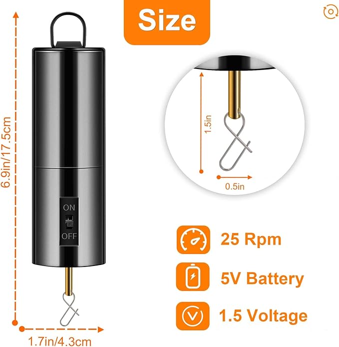 4 Pack Wind Spinner Motor Hanging Display Motor Battery Operated 20 RPM Rotating Motor Multi-Purposes for Wind Spinner Mobile Yard Decor Hanging Ornament Outdoor Sculptures-Medium Speed (4 Pcs Black)