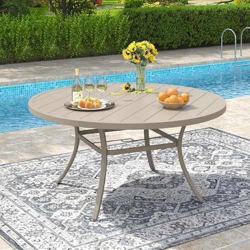 VICLLAX 50" Outdoor Round Patio Dining Table - Image 7