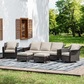 Wicker Patio Furniture Sets, 6 Pieces Upgraded Large Size Outdoor Furniture by Joyside