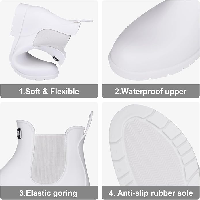 Asgard Women's Ankle Rain Boots Waterproof Chelsea Boots