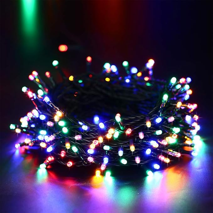 Toodour Solar Christmas Lights, 72ft 200 LED 8 Modes Outdoor Christmas String Lights, Waterproof Solar Fairy Lights for Christmas Tree, Fence, Holiday, Party, Balcony, Christmas Decor - Multicolor