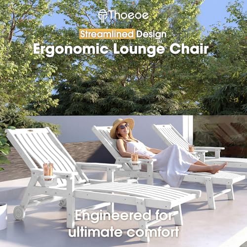 Outdoor Chaise Lounge Chair Set of 2, HDPE lounge chair outdoor - Image 3