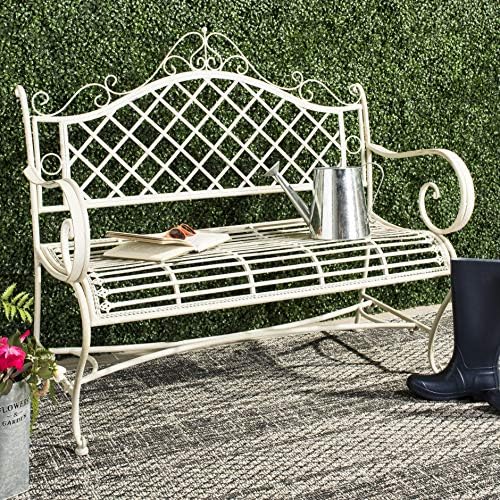 SAFAVIEH Outdoor Abner Metal Bench - Image 2