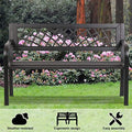 Dkeli Patio Outdoor Bench Park Metal Sturdy Cast Iron Garden Benches Porch by DKELI