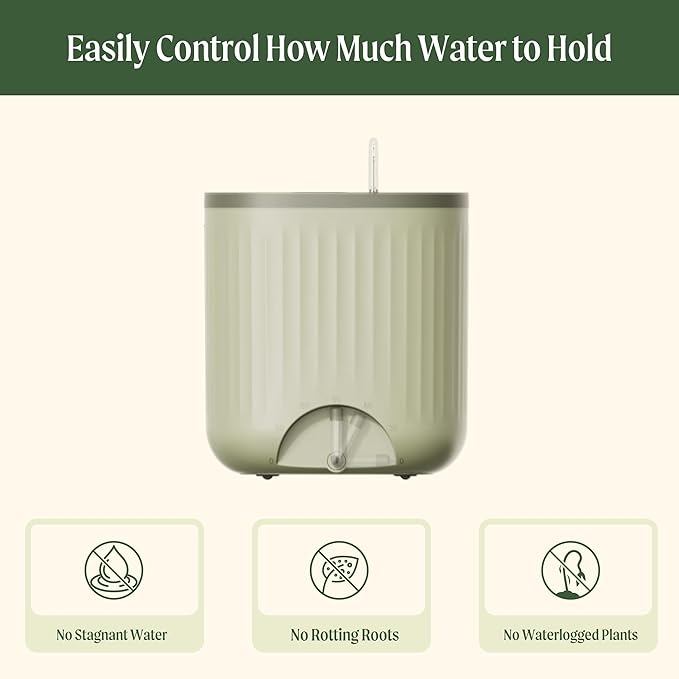 Vego garden Self Watering Pots Home Planters with Water Gauge for Effortless Indoor Plants Cream White