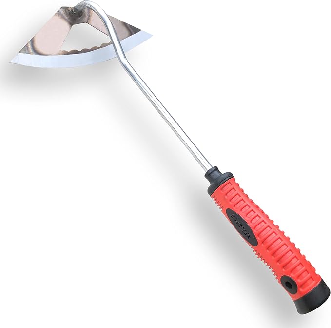 SHANFEEK Weeding Hoe Gardening Hand Tools Hollow Hoe for Weeding 15-Inch Weed Removal Tool for Yard with Rubber Non-Slip Handle(Hollow)