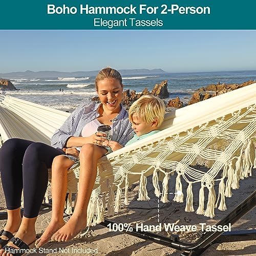 JoyView Boho Macrame Double Hammock - Image 2