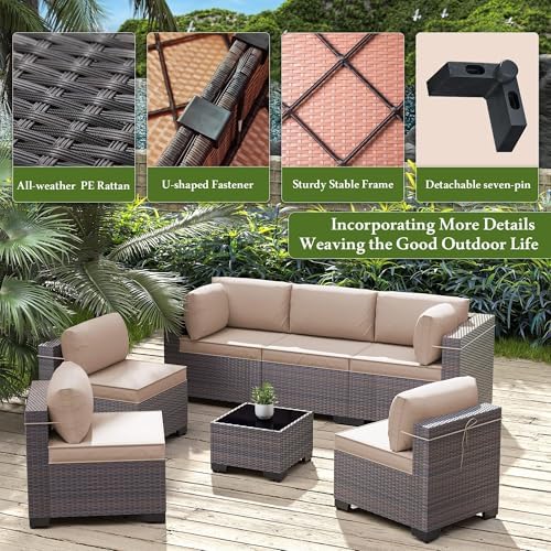 11 Pieces Outdoor Patio Furniture Set, Outdoor Sectional Furniture - Image 4