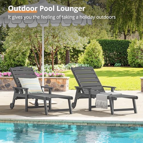 LUE BONA Outdoor Chaise Lounge Chairs, 5-Position - Image 3