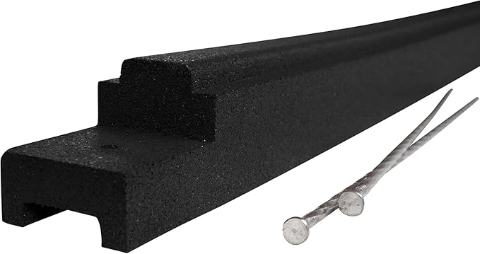 Playsafer Rubber Playground Border Edging Kit, 6' Flexible Heavy Duty Rubber Interlocking Playground Timber, No Dig Easy to Install (Black, 4 Pack)