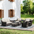 Wicker Patio Furniture Sets, 9 Pieces Upgraded Large Size Outdoor Furniture by Joyside