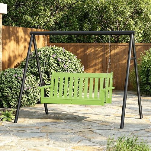 Paradise Outdoor Patio HDPE Hanging Front Porch Swing Bench - Image 7