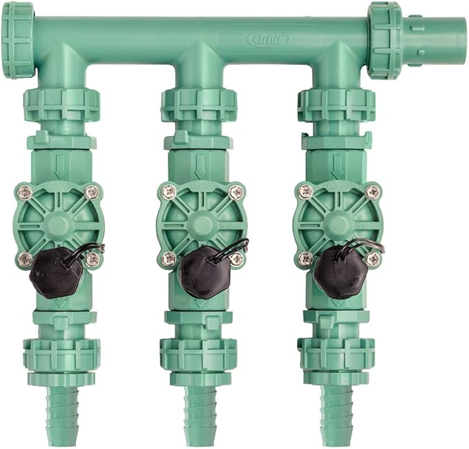 Orbit 91207 3-Valve Preassembled Manifold, Poly Pipe