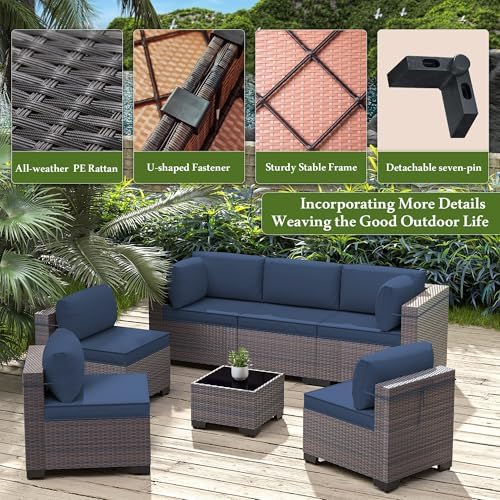 13 Pieces Outdoor Patio Furniture Set, Outdoor Sectional Furniture - Image 3