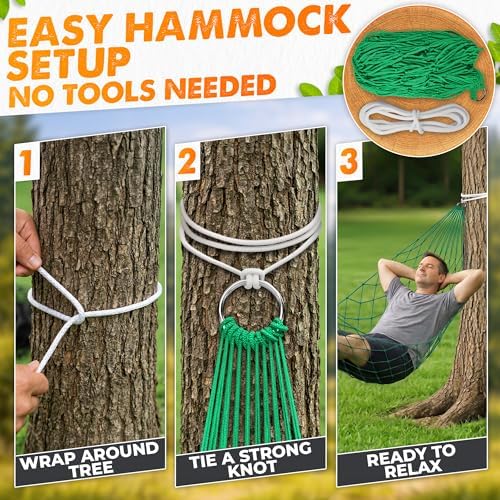 Camping Hammock Without Stand, Net Mesh Hammocks - Image 5
