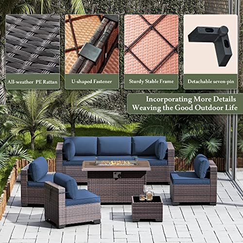 10 Pieces Outdoor Patio Furniture Set, Outdoor Sectional Furniture - Image 4