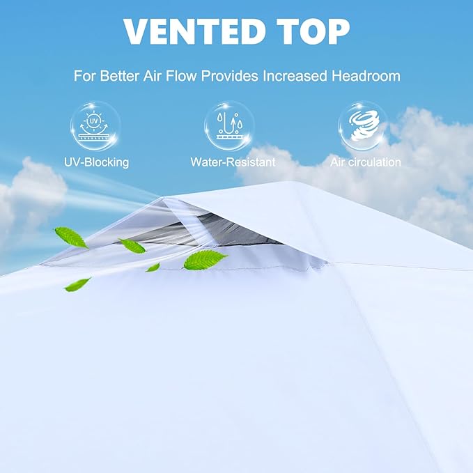 MASTERCANOPY Durable Pop-up Canopy Tent with 1 Sidewall (8'x8',White)
