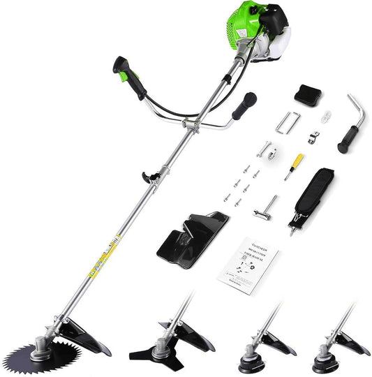 Homdox 4 in 1 Gas Brush Cutter, 58cc 2-Cycle Gas Weed Eater, String Trimmer and Weed Wacker Trimmer for Lawn and Garden Care Trimming, Green