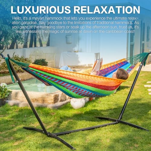 Double Hammock with Stand for Outside, Heavy-Duty - Image 2