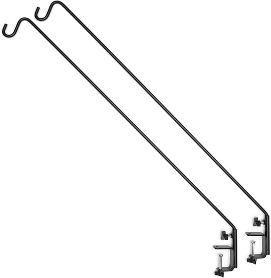 Ashman Deck Hook (2 Pack, 49-Inch Deck Hook), Double Forged Solid Metal Single Piece Rod, Ideal for Bird Feeders, Plant Hangers, Coconut Shell Hanging Baskets, and Lanterns.