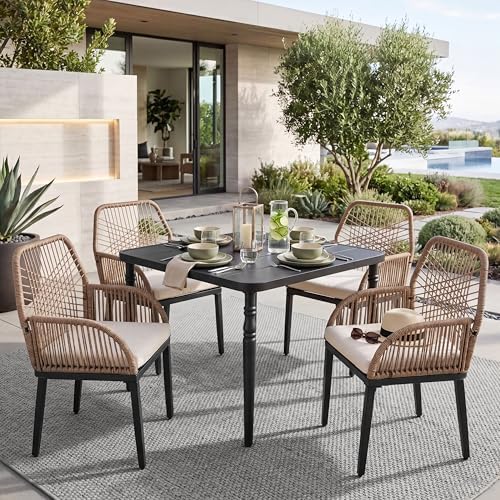 NUU GARDEN 5-Piece Outdoor Dining Set, Outdoor Table and Chairs, All Weather - Image 3