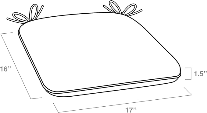 Arden Indoor/Outdoor Foam Seat Pad, 2 Pack, 17 x 16, Patio Cushion, Water Repellent, Fade Resistant, Foam Cushion Sapphire Blue Leala