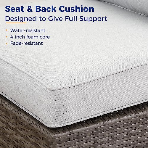 Wisteria Lane Outdoor Sofa, 2 Pieces Wicker Patio Furniture Set - Image 3