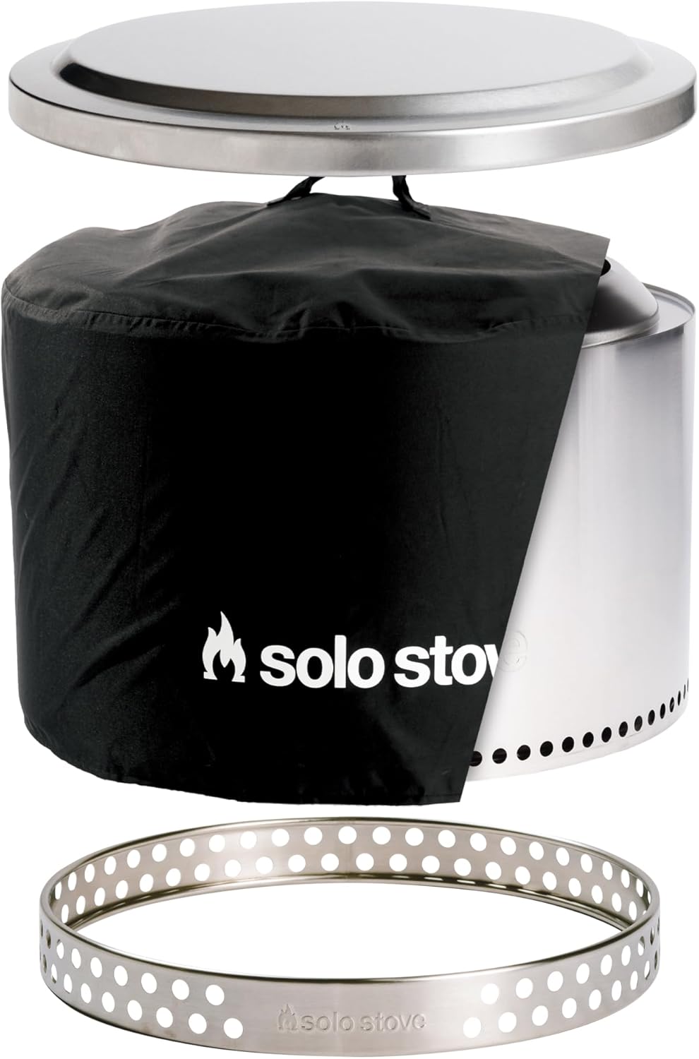 Solo Stove Yukon Amazon Exclusive Bundle | Smokeless Fire Pit with Stand, Lid & Shelter | Wood Burning Stainless Steel Campfire Pit with Ash Pan | Ideal for 6+ People | 27in Dia, 19in H, 59lbs