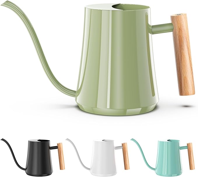 Watering Can Indoor Plants 35oz Sage Green Water Can Indoor Metal Small Water Can Pot with Long Spout for House Bonsai Plants Garden Flower Decorative