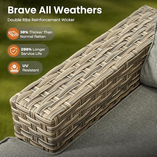 ovios 10 Piece Patio Sectional Furniture - Image 5