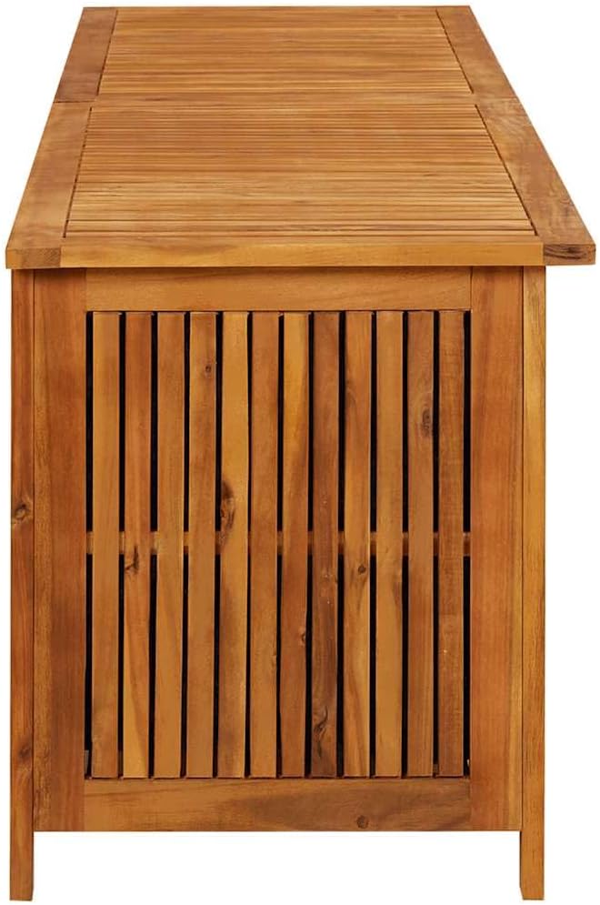 vidaXL Outdoor Storage Box, Deck Box with Gas-Lift Lid, Storage Chest with Water-Resistant Zippered Bag Inside, 78.7''x19.7''x22.8'', Solid Acacia Wood