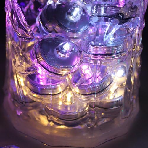 Bright LED Floral Tea Light Vase Submersible Lights for Party Wedding (Red, 30 Pack)