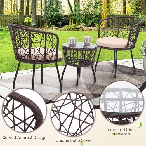 3-Piece Patio Modern Bistro Set - Image 4