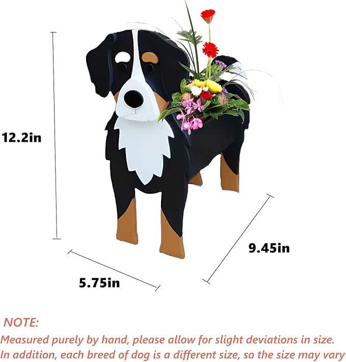 Bernese Mountain Dog Planter Plant Pots,Cute Garden Dog Flower Planter,Dog Planters Birthday Gifts for Women,Office,Indoor/Outdoor Decor（9.45 * 5.75 * 12.2in）